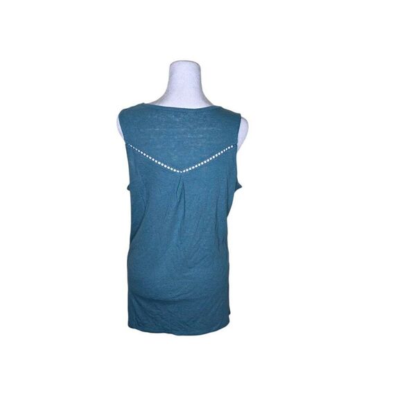 Market & Spruce Top Tank Top Womens Size M Blue Sleeveless Flowy Embroidered - Picture 5 of 10